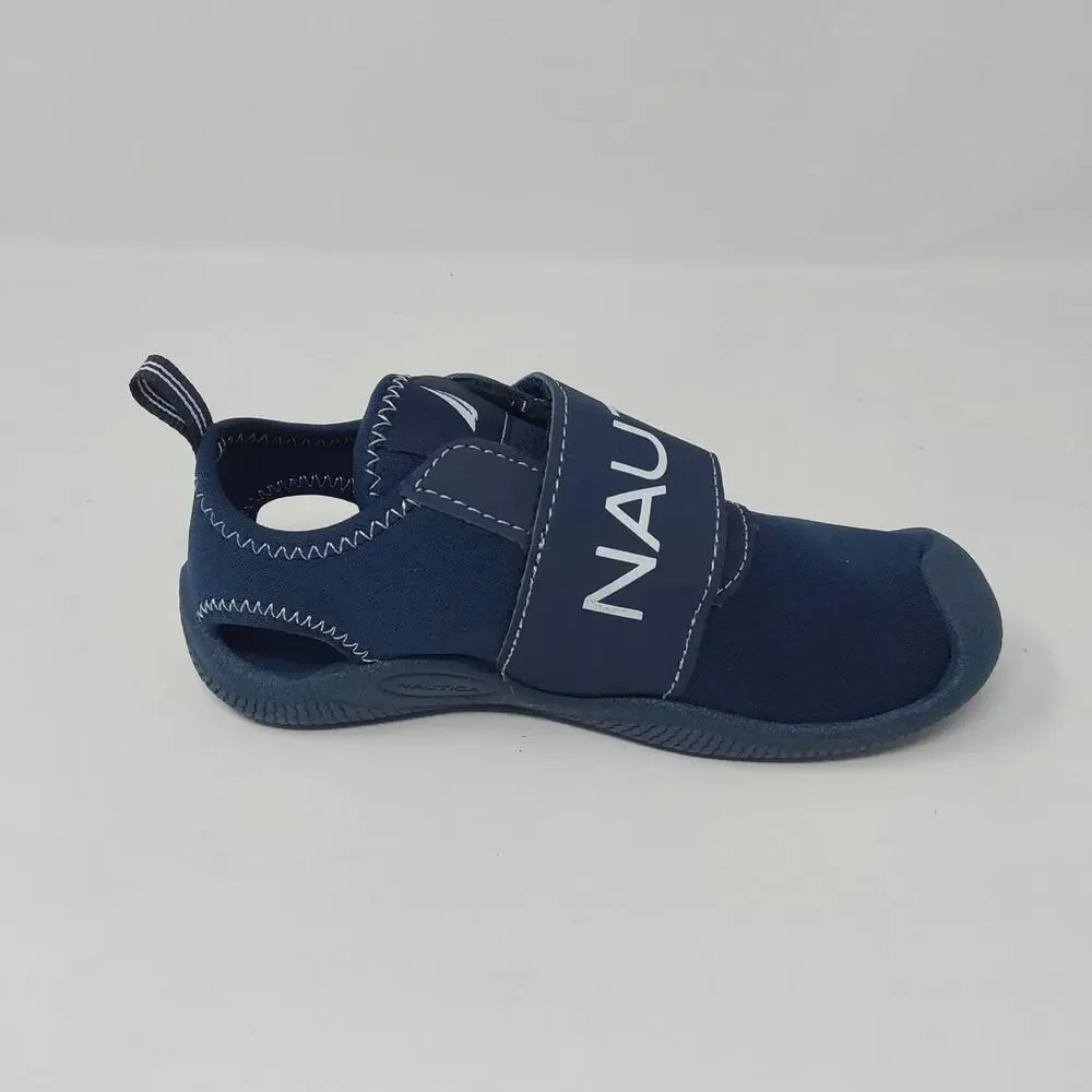 Nautica Toddler Water Shoes Navy Aqua Sock Hook & Loop Size 10 New